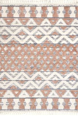 Pink 6' 7" x 9' Amabella Lifted Lattice Rug swatch