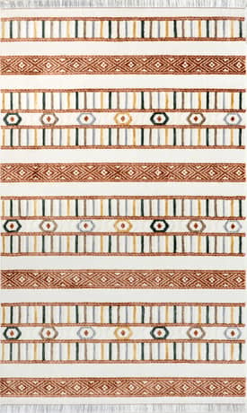 Orange 5' x 8' Marianne Iridescent Banded Rug swatch