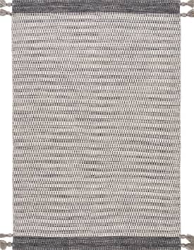 Gray 8' 6" x 11' 6" Fragmented Stripes Braided Tassel Rug swatch