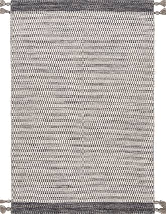 Grey Fragmented Stripes Braided Tassel Rug swatch