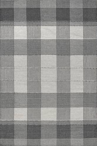 Grey 4' x 6' Oregon Plaid Wool Rug swatch