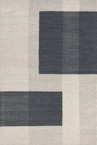 Grey 5' x 8' Blue Jay Colorblocked Wool Rug swatch