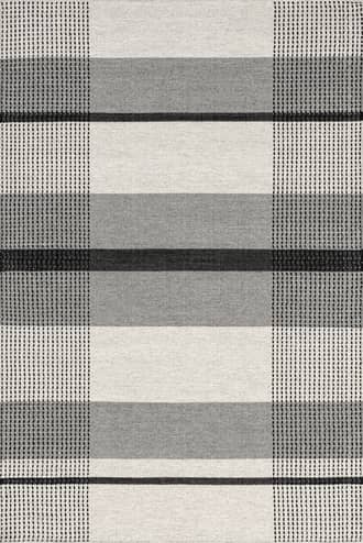 Grey 10' x 14' Portland Plaid Wool Rug swatch