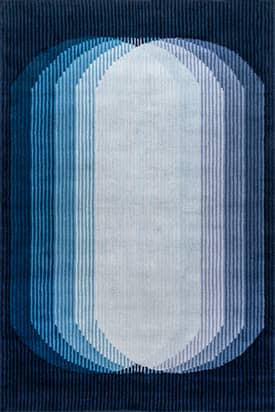 Blue Aziza Wool Striped Rug swatch