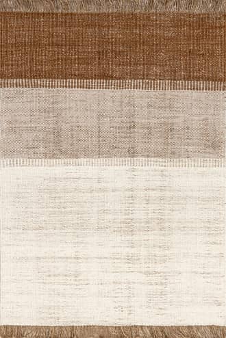 Rust 5' x 8' Belinda Striped Fringed Rug swatch