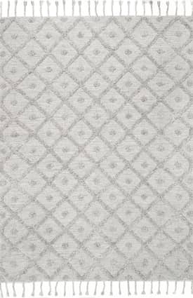 Gray 10' x 14' Diamond Textured Trellis Tassel Rug swatch