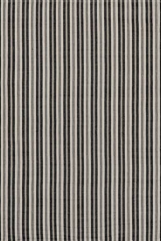 Black 6' x 9' Ticking Stripe Handwoven Indoor/Outdoor Rug swatch