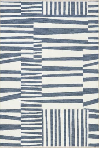 Blue Felipa Abstract Reversible Washable Rug swatch