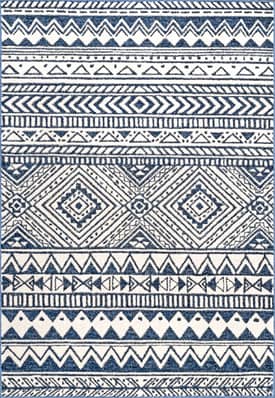Navy 4' Banded Geometric Rug swatch