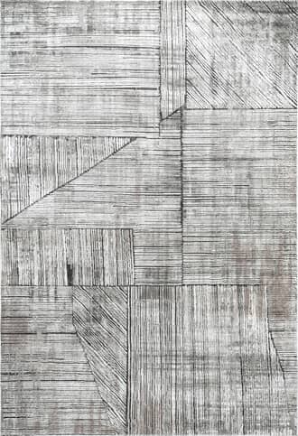Grey Cindy Collaged Pinstriped Rug swatch