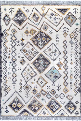 Moroccan Mural Fringed Indoor/Outdoor Rug primary image