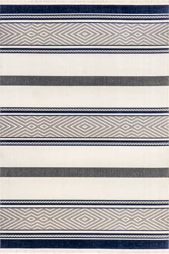 Blue Grey 4' x 6' Junina Striped Indoor/Outdoor Rug swatch