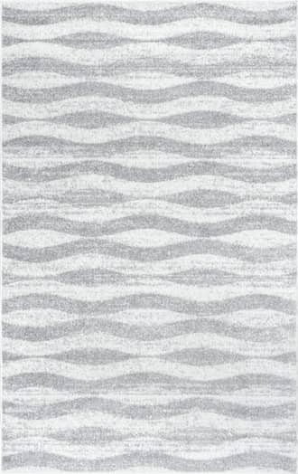 Grey 4' x 6' Geometric Waves Rug swatch