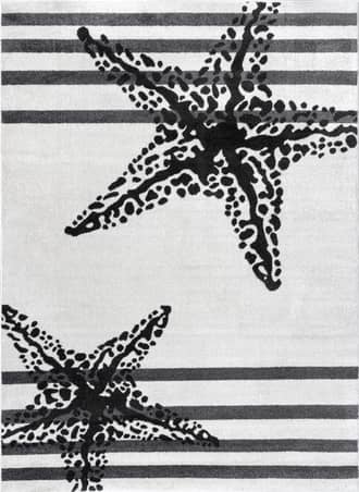 Beige 2' 6" x 10' Starfish and Stripes Rug swatch