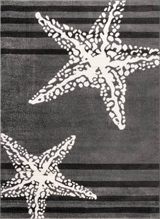 Gray Starfish and Stripes Rug swatch