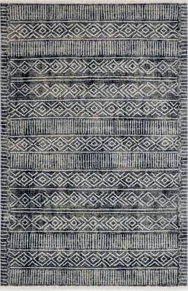 Blue 8' x 10' Laila Aztec Banded Rug swatch