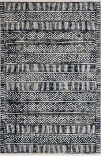 Blue Laila Aztec Banded Rug swatch