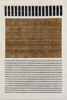 Beige Anette Block Striped Rug swatch