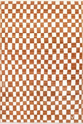 Orange Rasali Checkered Box Rug swatch