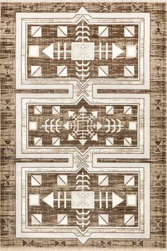 Brown 3' 3" x 5' Agave Geometric Fringed Rug swatch