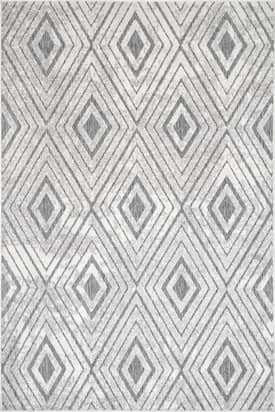 Gray Raised Diamond Tiles Indoor/Outdoor Rug swatch