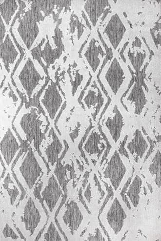 Grey 2' 6" x 12' Raised Lattice Silhouette Indoor/Outdoor Rug swatch