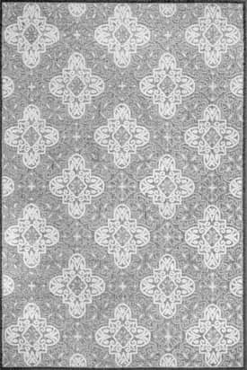 Gray Raised Snowflake Tessellation Indoor/Outdoor Rug swatch