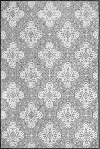 Grey Raised Snowflake Tessellation Indoor/Outdoor Rug swatch