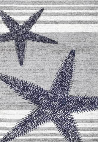 Gray 4' Starfish And Stripes Rug swatch