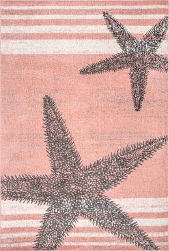 Pink 2' x 6' Starfish And Stripes Rug swatch