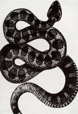 Black And White Simple Serpent Rug swatch