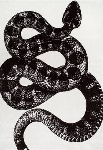 Black & Off-White 2' x 3' Simple Serpent Rug swatch