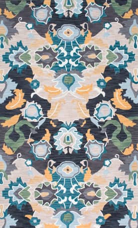 Navy 4' x 6' Patchwork Abstract Rug swatch