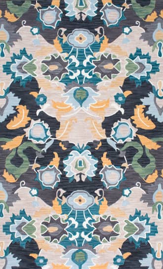 Navy 10' x 14' Patchwork Abstract Rug swatch