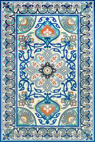 Jewel Tone Floral Printed Rug primary image