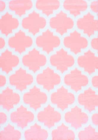 Pink Faux Sheepskin Trellis Rug swatch