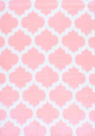 Pink 5' Faux Sheepskin Trellis Rug swatch