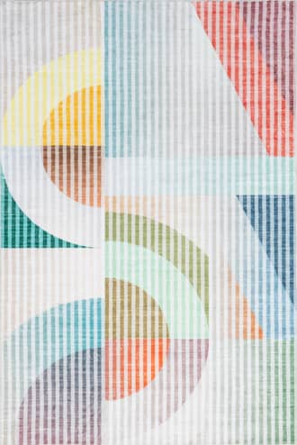 Multicolor 8' x 10' Alena Striped Contemporary Washable Rug swatch