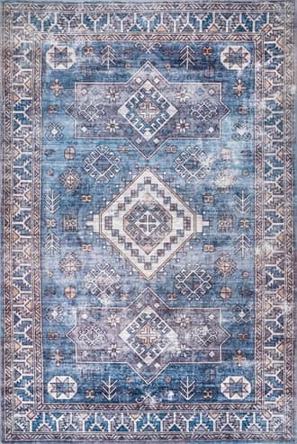 Blue Evelyn Bordered Aztec Rug swatch