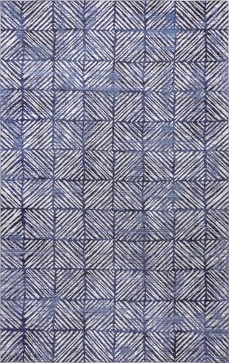 Blue 3' x 5' Johanna Tiled Washable Indoor/Outdoor Rug swatch
