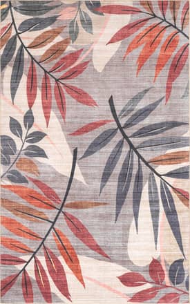 Red 8' x 10' Kiara Floral Washable Indoor/Outdoor Rug swatch