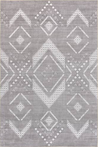 Light Grey 8' x 10' Emilia Striped Washable Indoor/Outdoor Rug swatch