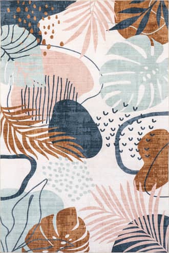 Multicolor 4' x 6' Keyla Palm Washable Indoor/Outdoor Rug swatch