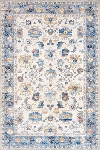 Blue 5' x 8' Mallory Washable Stain Resistant Rug swatch
