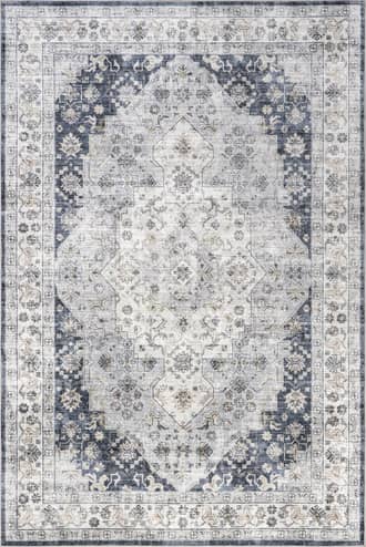 Navy 2' 6" x 8' Odette Washable Stain Resistant Rug swatch