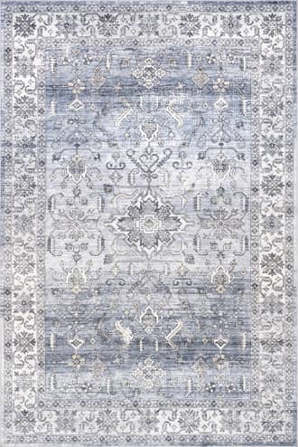 Blue 4' x 6' Yvette Spill Proof Washable Rug swatch