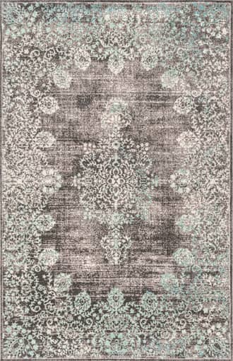 Teal 4' x 6' Faded Lace Rug swatch