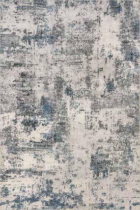 Gray 4' x 6' Faded Abstract Washable Rug swatch