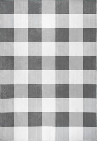 Grey 2' 6" x 6' Alanna Buffalo Plaid Washable Rug swatch