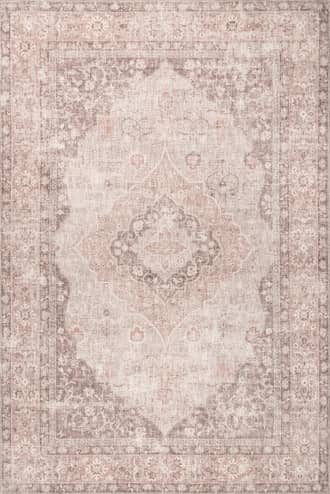 Taupe 2' 6" x 8' Gianna Blossom Washable Rug swatch